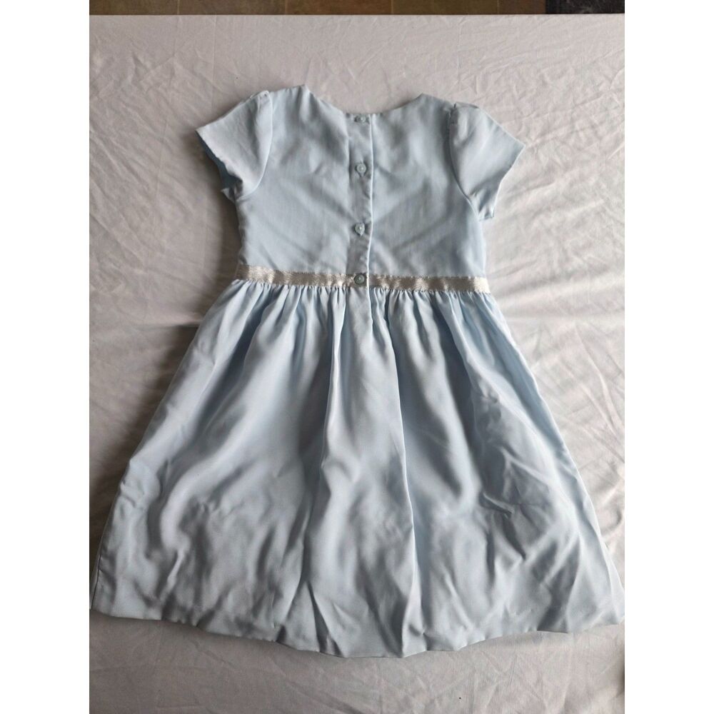 Gymboree Light Blue Owl and Floral Print Dress with Silver Ribbon Bow - Size 5T